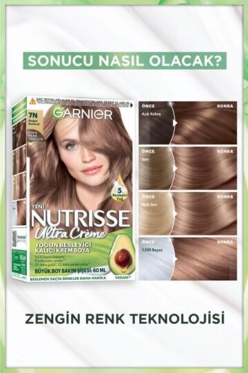 Garnier Nutrisse Yoğun Besleyici Kalıcı Krem Saç Boyası 7N Doğal Kumral - 3