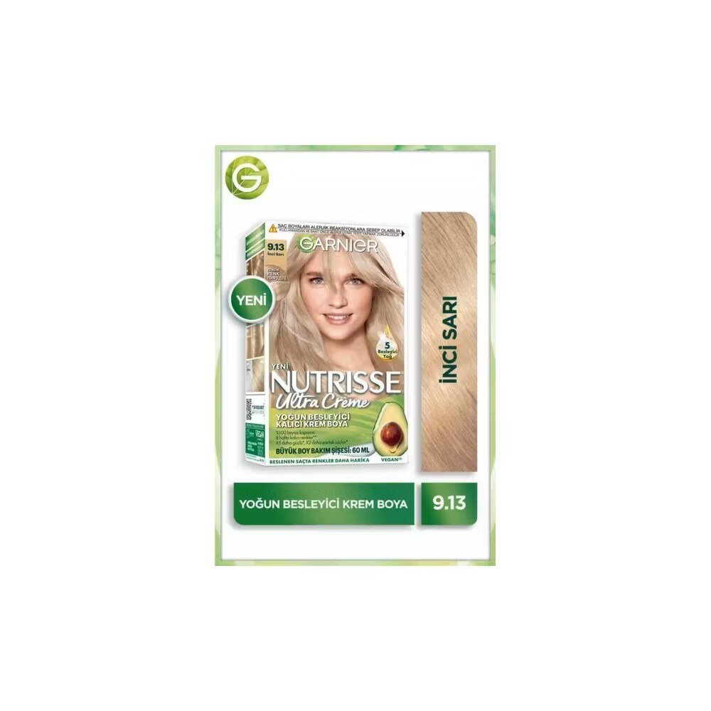 Garnier Nutrisse Yoğun Besleyici Kalıcı Krem Saç Boyası 9.13 İnci Sarı - 1