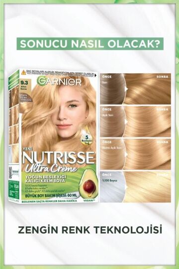Garnier Nutrisse Yoğun Besleyici Kalıcı Krem Saç Boyası 9.3 Altın Sarısı - 3