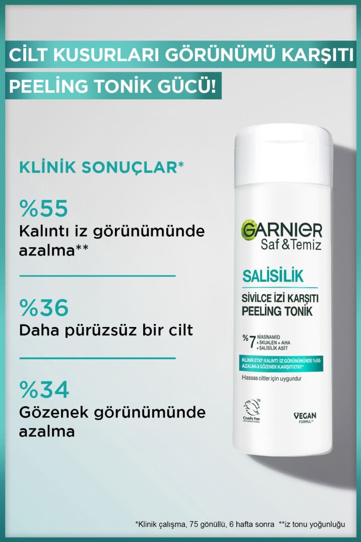 Garnier Salisilik Sivilce İzi Karşıtı Gözenek Sıkılaştırıcı Peeling Tonik (Salisilik&Niasinamid - 3
