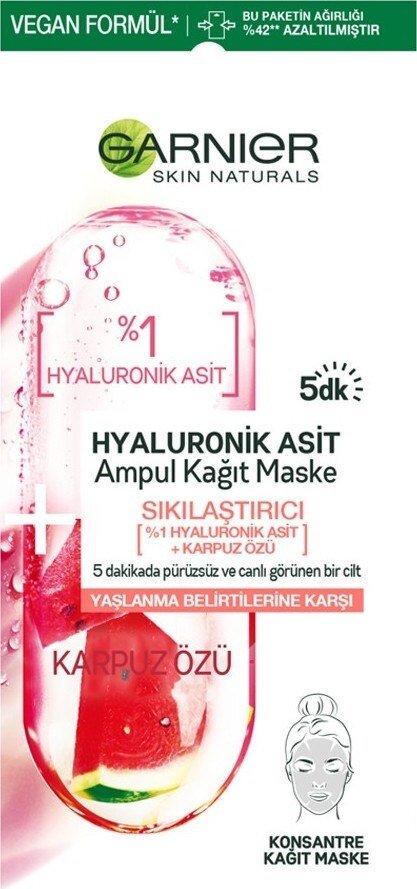 Garnier Skın Naturals Hyaluronik Asit Ampul Kağıt Maske Sıkılaştırıcı - 1