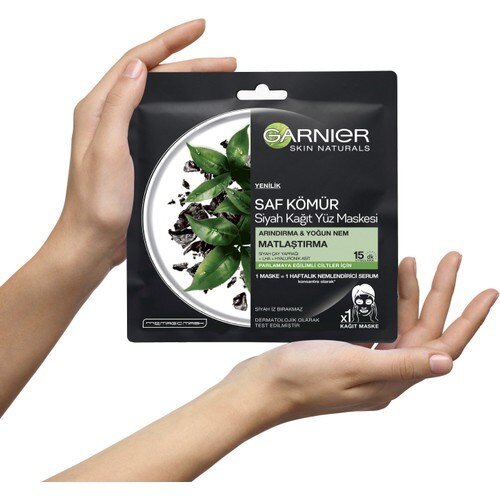 Garnier Skin Naturals Kömürlü Kağıt Yüz Maskesi Siyah Çay - 2