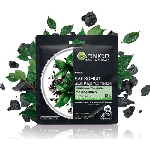 Garnier Skin Naturals Kömürlü Kağıt Yüz Maskesi Siyah Çay - 4