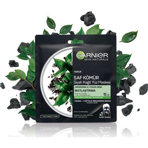 Garnier Skin Naturals Kömürlü Kağıt Yüz Maskesi Siyah Çay - 4