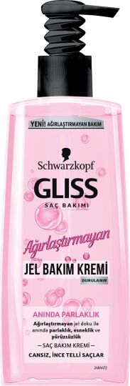 Gliss Ağırlaştırmayan Jel Saç Bakım Kremi - Anında Parlaklık