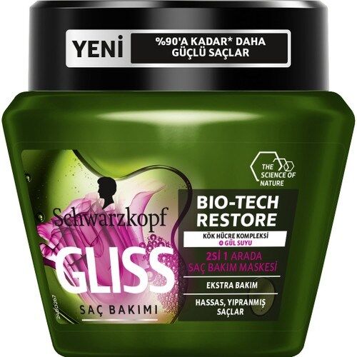 Gliss Schwarzkopf Gliss Bio-Tech Restore 2'si 1 Arada Saç Bakım Maskesi 300 ML