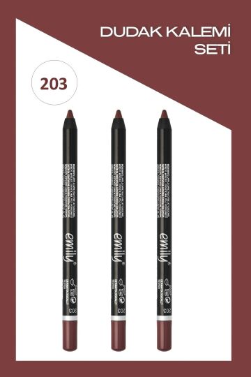 Golden Rose Emily Long Lasting Lip Pencil - 203 - Dudak Kalemi 3'lü Adet