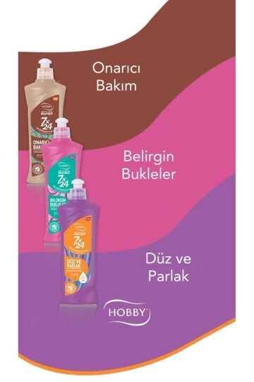 Hobby 7x24 Saç Şekillendirici Krem 250 ml Onarıcı Bakım , Düz Ve Parlak , Belirgin Bukleler 3 Adet - 2