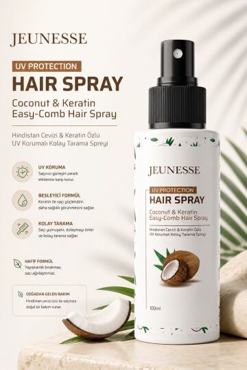 Jeunesse Hindistan Cevizli Uv Korumalı Kolay Tarama Saç Spreyi Coconut Hair Spray Uv Protection100ml - 2