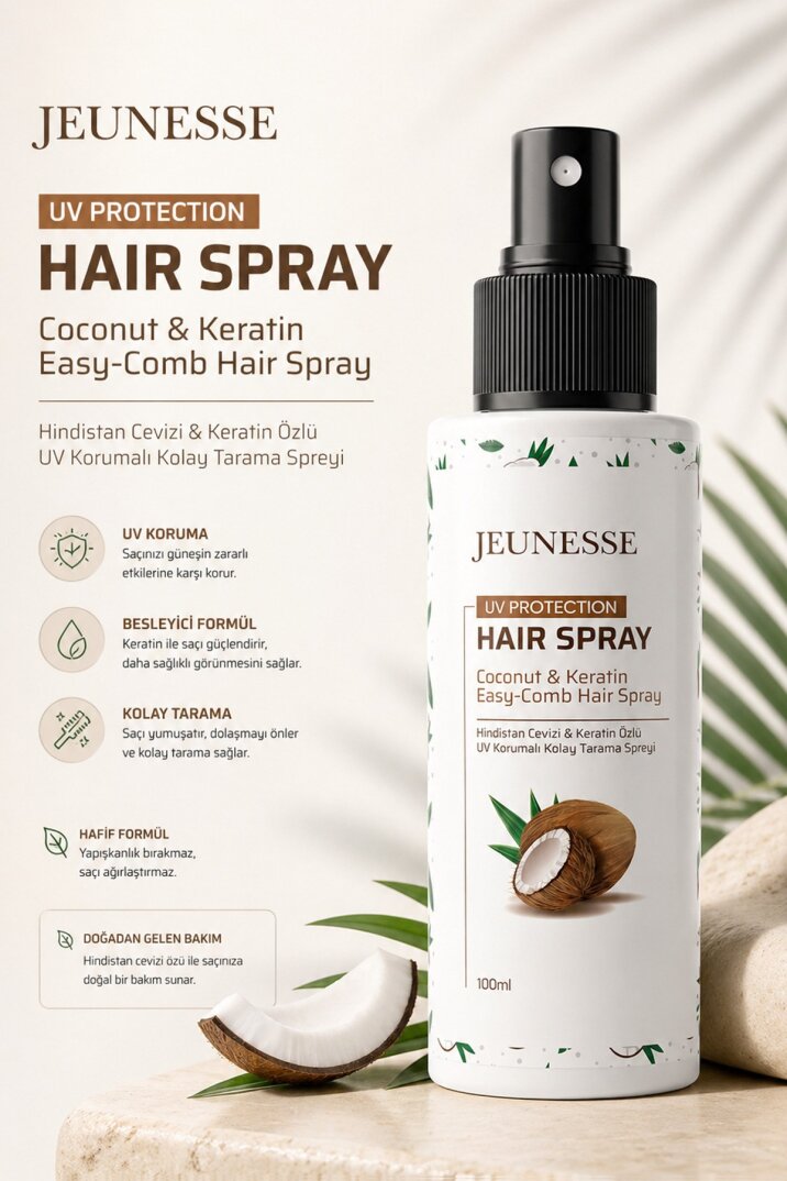 Jeunesse Hindistan Cevizli Uv Korumalı Kolay Tarama Saç Spreyi Coconut Hair Spray Uv Protection100ml - 2