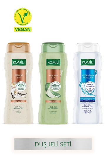 Komili Feeling Spa & Micellar Duş Jeli Seti - Vegan - 3 x 500 ML