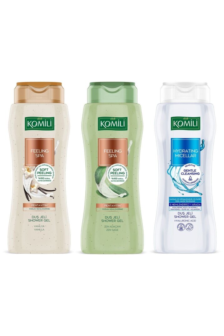Komili Feeling Spa & Micellar Duş Jeli Seti - Vegan - 3 x 500 ML - 2
