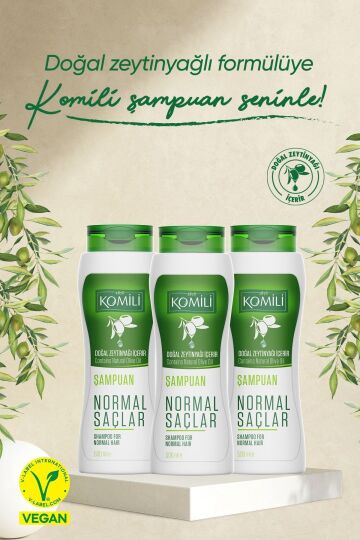 Komili Normal Saçlar İçin Vegan Temel Bakım Şampuanı 3'lü Set- - 3 X 500 ML - 2