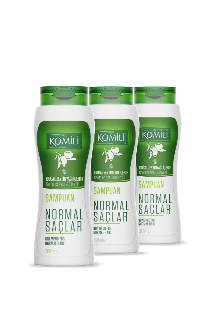 Komili Normal Saçlar İçin Vegan Temel Bakım Şampuanı 3'lü Set- - 3 X 500 ML - 3