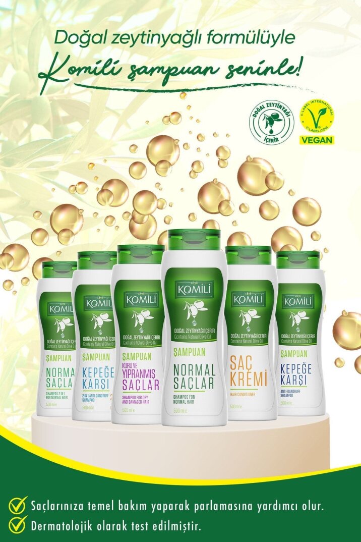 Komili Normal Saçlar İçin Vegan Temel Bakım Şampuanı 3'lü Set- - 3 X 500 ML - 4