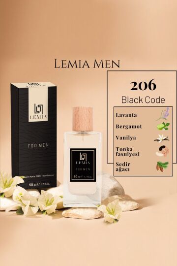 LEMİA 206 Black Code Erkek Edc 50ml