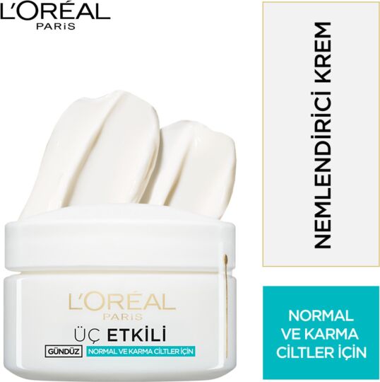 L'Oréal Paris 3 Etkili Günlük Bakım Kremi Normal Ve Karma Ciltler 50ml - 1