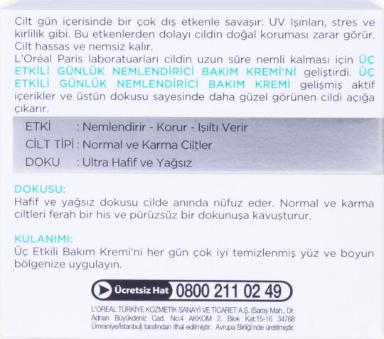 L'Oréal Paris 3 Etkili Günlük Bakım Kremi Normal Ve Karma Ciltler 50ml - 4