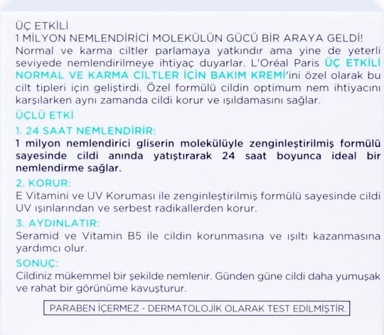 L'Oréal Paris 3 Etkili Günlük Bakım Kremi Normal Ve Karma Ciltler 50ml - 5