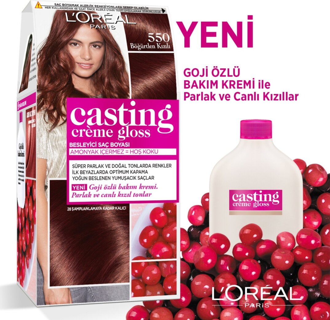 L'Oréal Paris Casting Crème Gloss Saç Boyası - 550 Böğürtlen Kızılı - 2