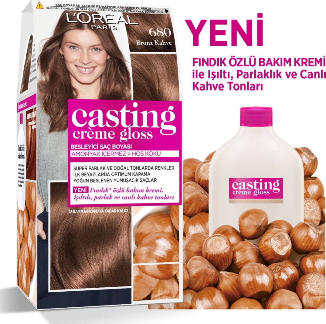 L'Oréal Paris Casting Crème Gloss Saç Boyası - 680 Bronz Kahve - 2