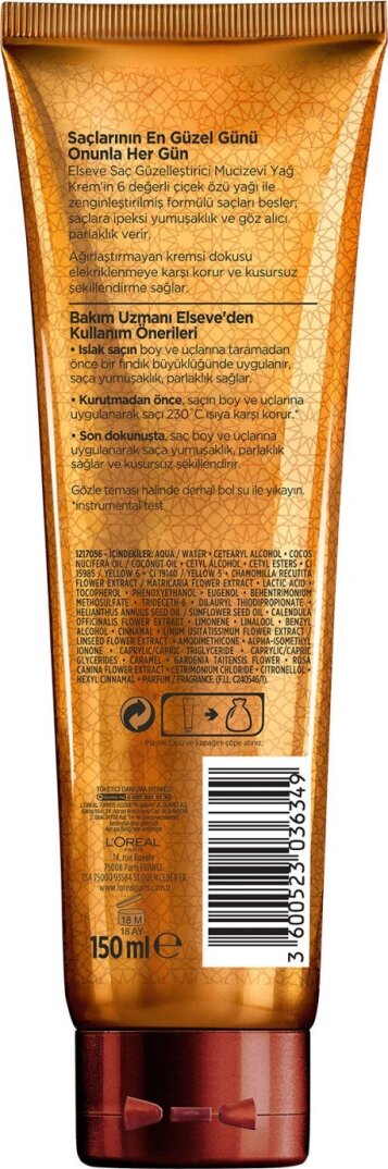 L'Oréal Paris Elseve Mucizevi Yağ Saç Güzelleştirici Krem 150 ml - Kuru ve Sert Saçlar - 2