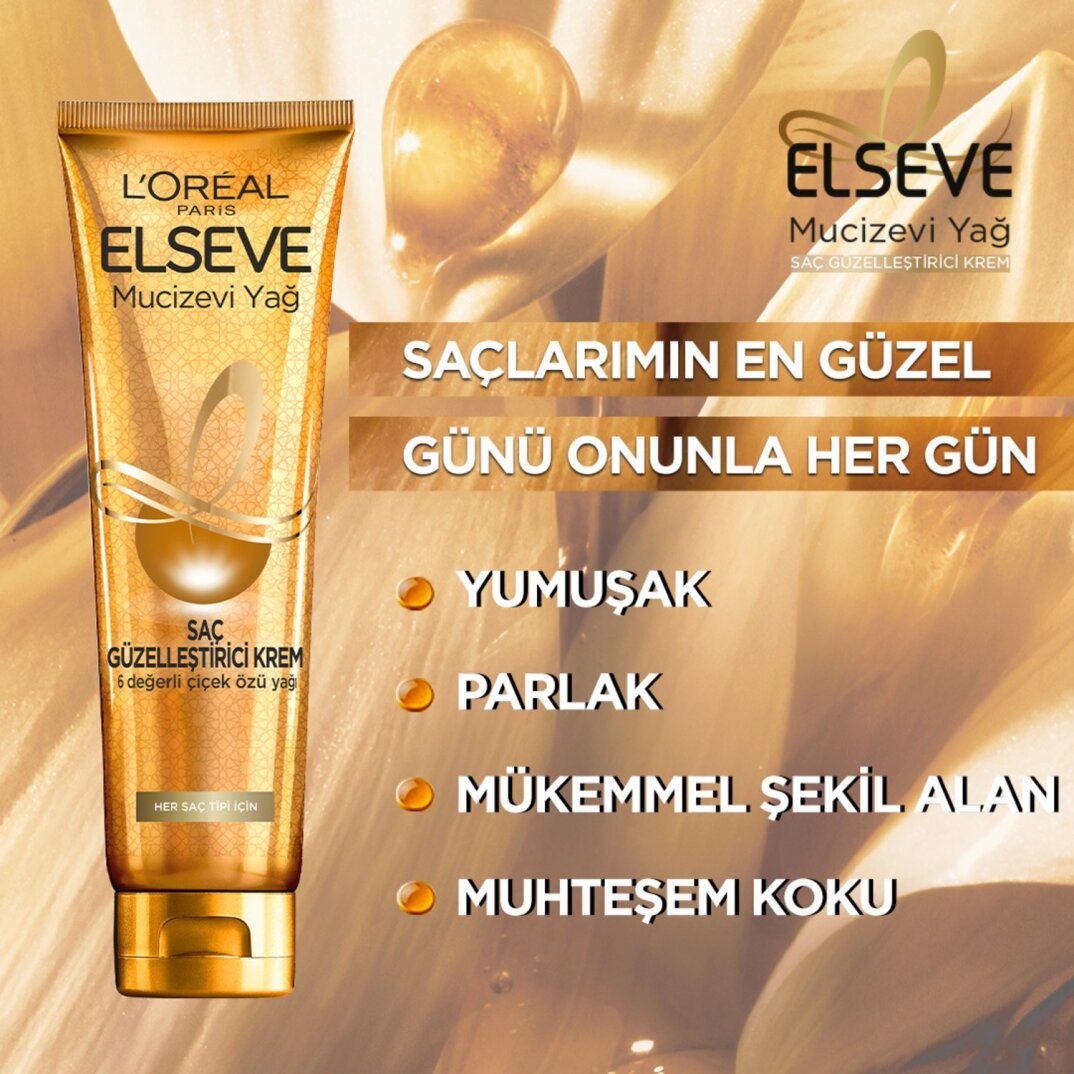L'Oréal Paris Elseve Mucizevi Yağ Saç Güzelleştirici Krem 150 ml - Kuru ve Sert Saçlar - 4