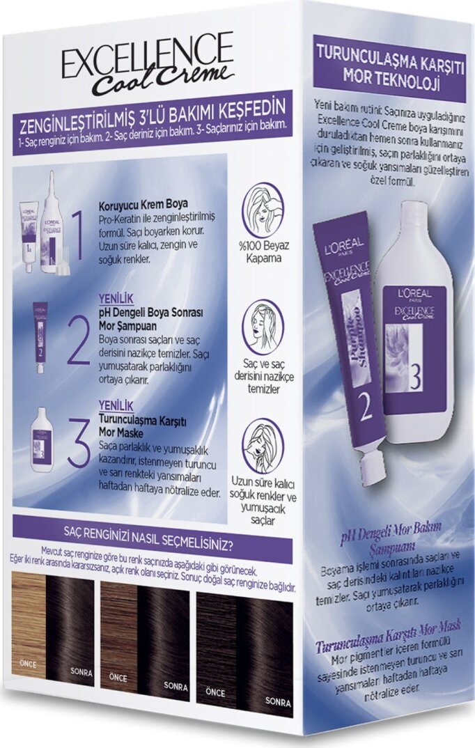 L’Oréal Paris Excellence Cool Creme Saç Boyası – 5.11 Ekstra Küllü Açık Kahve - 4