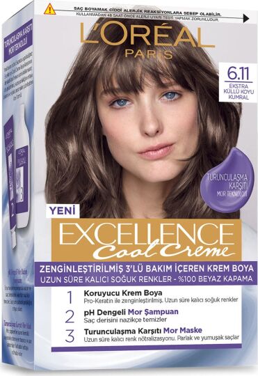 L’Oréal Paris Excellence Cool Creme Saç Boyası – 6.11 Ekstra Küllü Koyu Kumral - 2