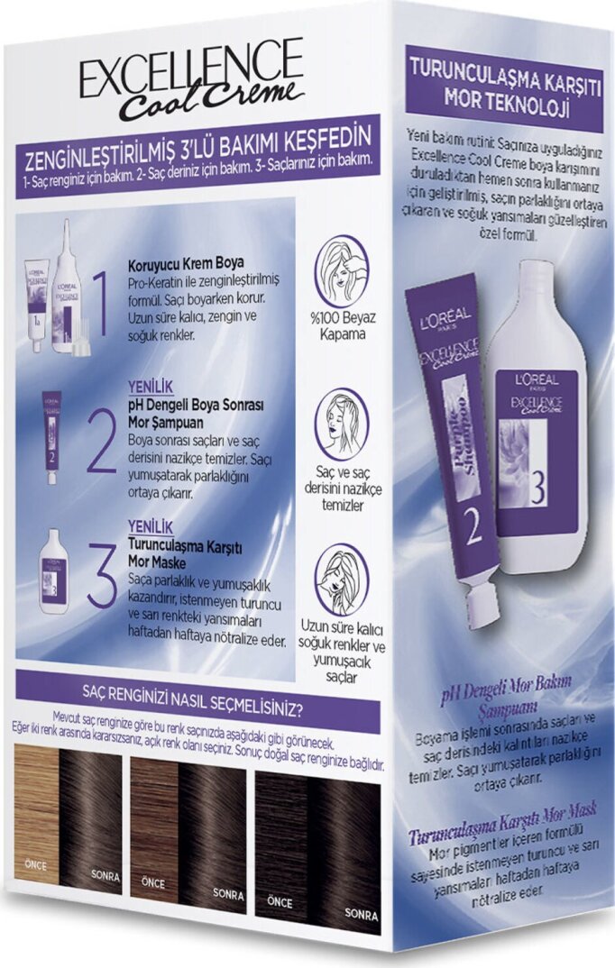 L’Oréal Paris Excellence Cool Creme Saç Boyası – 6.11 Ekstra Küllü Koyu Kumral - 4