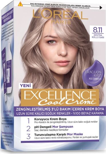 L’Oréal Paris Excellence Cool Creme Saç Boyası – 8.11 Ekstra Küllü Sarı - 2