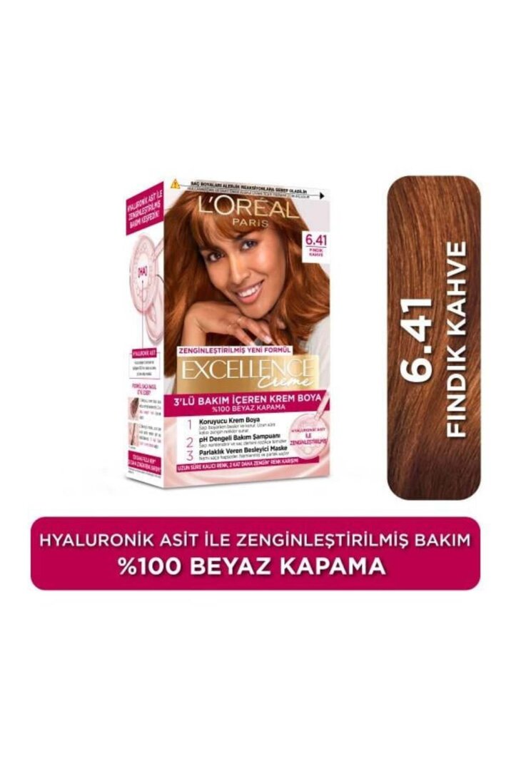 L'Oréal Paris Excellence Creme 6.41 Fındık Kahve Saç Boyası - 1