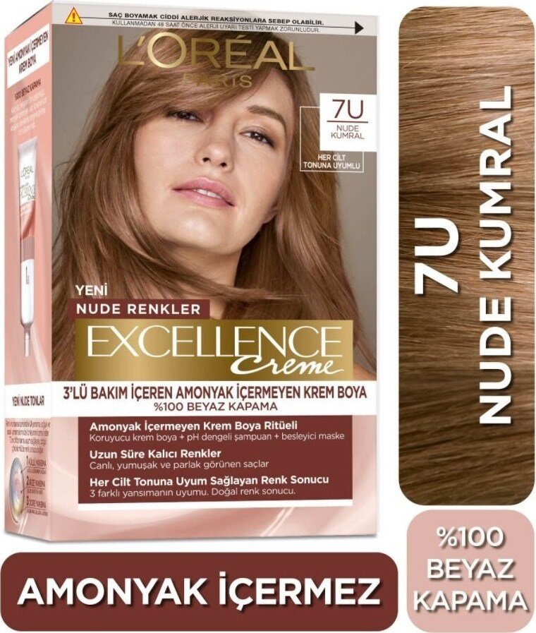 L’oréal Paris Excellence Creme Nude Renkler Saç Boyası – 7u Nude Kumral - 1