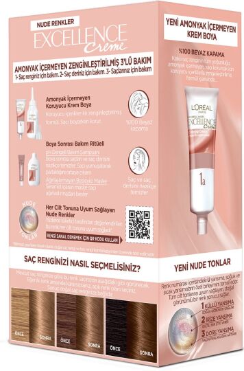 L’oréal Paris Excellence Creme Nude Renkler Saç Boyası – 7u Nude Kumral - 2