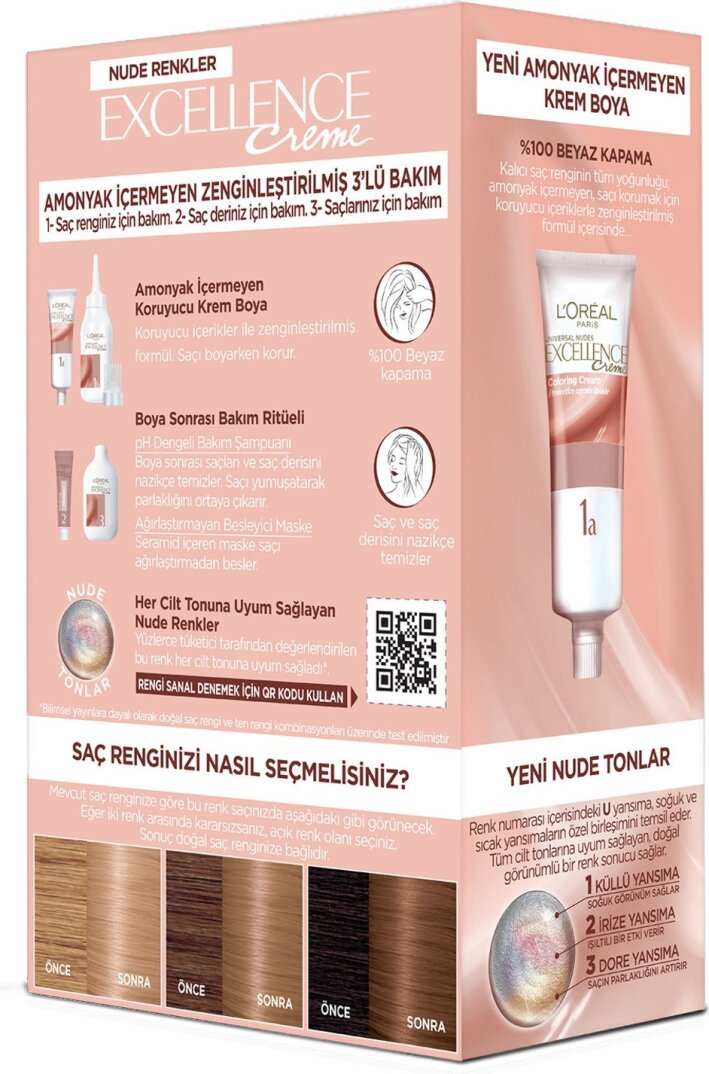 L’oréal Paris Excellence Creme Nude Renkler Saç Boyası – 8u Nude Koyu Sarı - 3