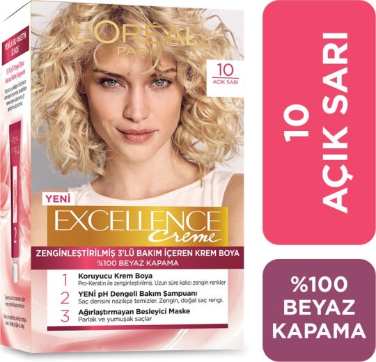 L'Oréal Paris Excellence Creme Saç Boyası - 10 Açık Sarı