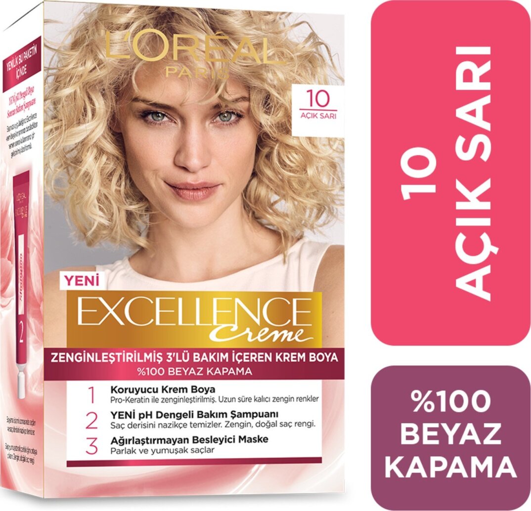 L'Oréal Paris Excellence Creme Saç Boyası - 10 Açık Sarı - 1