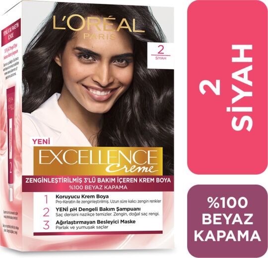 L'Oréal Paris Excellence Creme Saç Boyası 2 Siyah