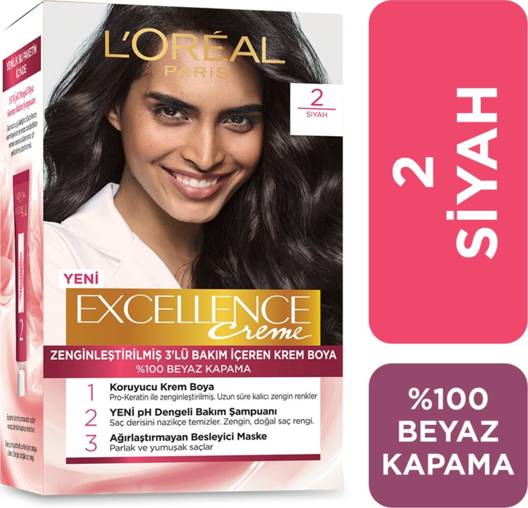 L'Oréal Paris Excellence Creme Saç Boyası 2 Siyah - 1