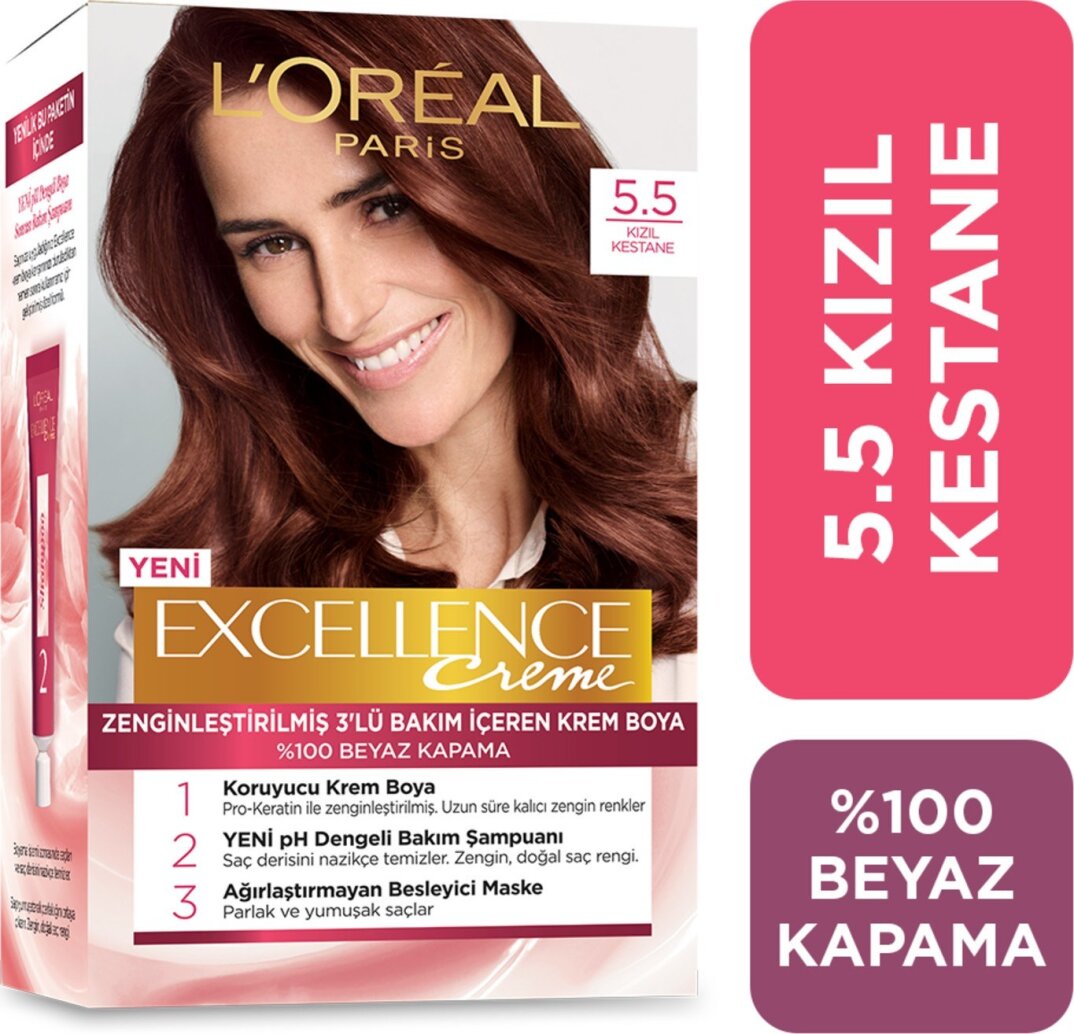 L'oréal Paris Excellence Creme Saç Boyası 5.5 Kızıl Kestane - 1