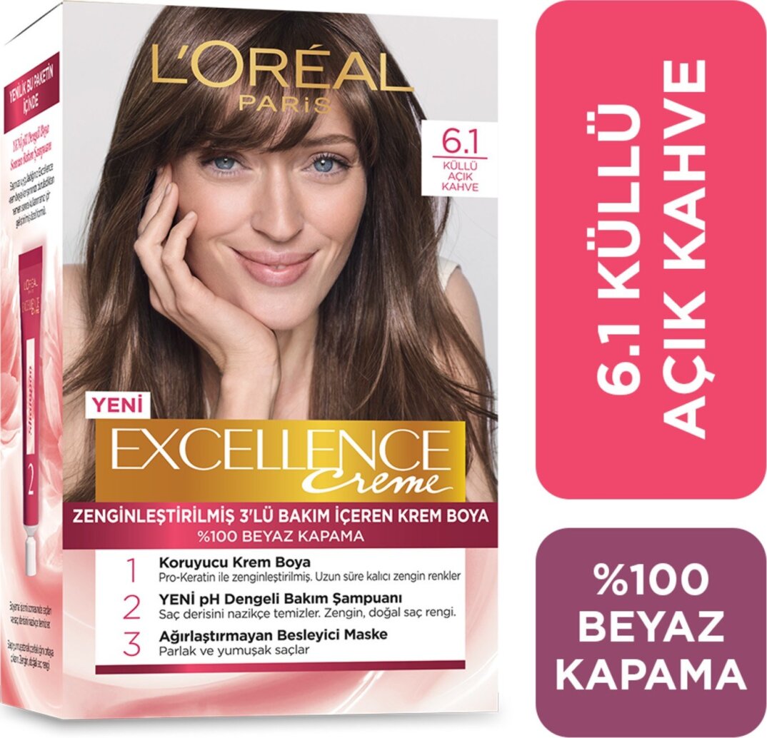 L'oréal Paris Excellence Creme Saç Boyası 6.1 Küllü Açık Kahve - 1