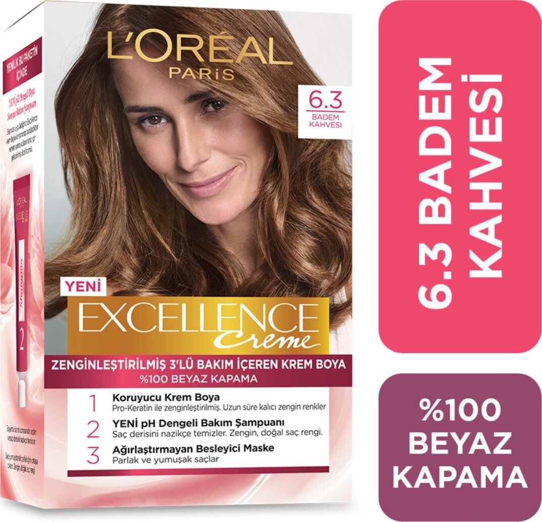 L'oréal Paris Excellence Creme Saç Boyası 6.3 Badem Kahvesi - 1