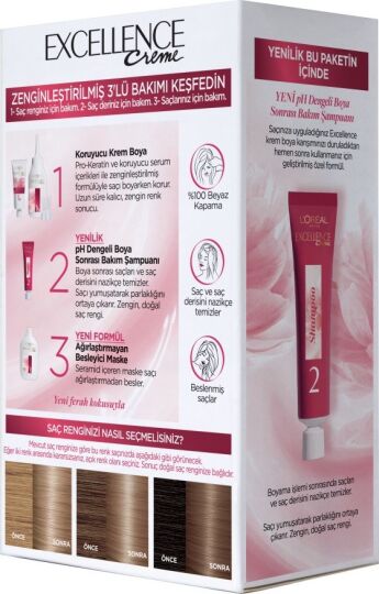 L'Oréal Paris Excellence Creme Saç Boyası - 8.1 Küllü Koyu Sarı - 3