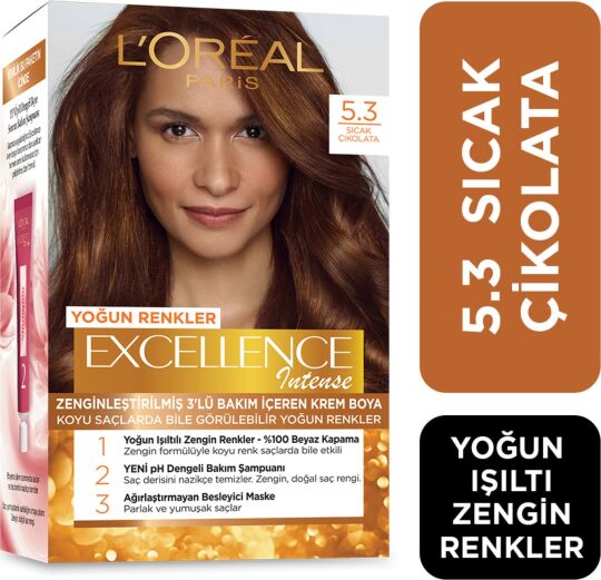 L'Oréal Paris Excellence Intense Saç Boyası 5.3 Sıcak Çikolata