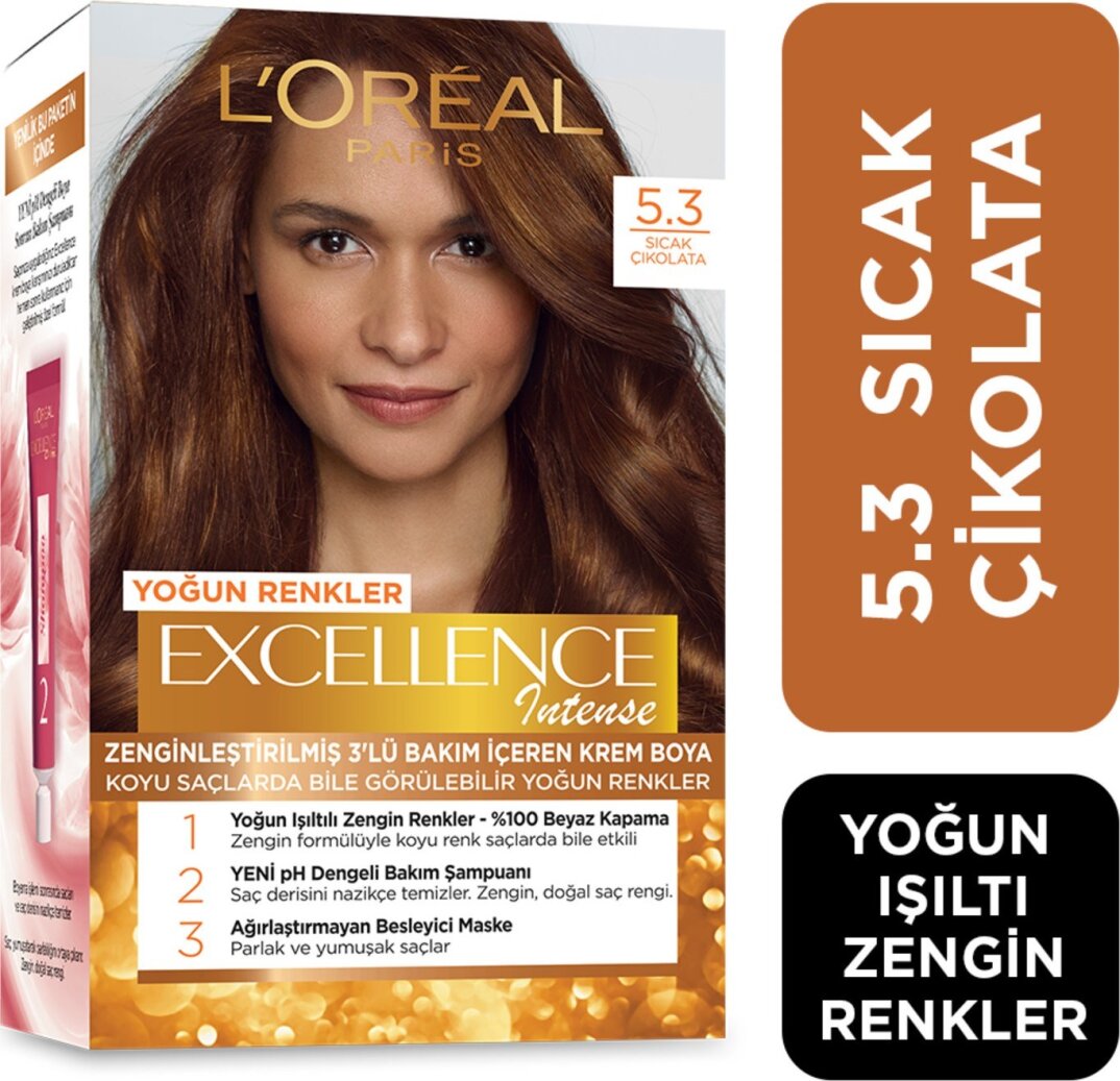 L'Oréal Paris Excellence Intense Saç Boyası 5.3 Sıcak Çikolata - 1