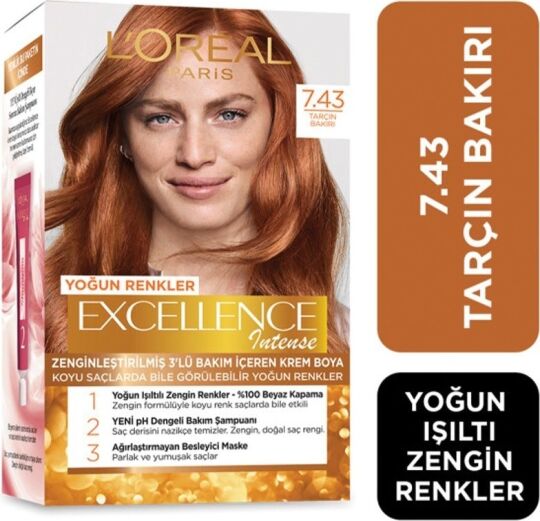 L'Oréal Paris Excellence Intense Saç Boyası - 7.43 Tarçın Bakırı - 1