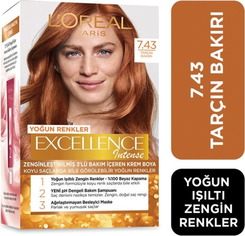 L'Oréal Paris Excellence Intense Saç Boyası - 7.43 Tarçın Bakırı - 1