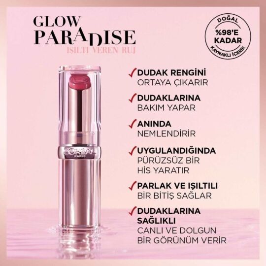 L'oréal Paris Glow Paradise Balm-In-Lipstick - Işıltı Veren Ruj 191 Nude Heaven - 4