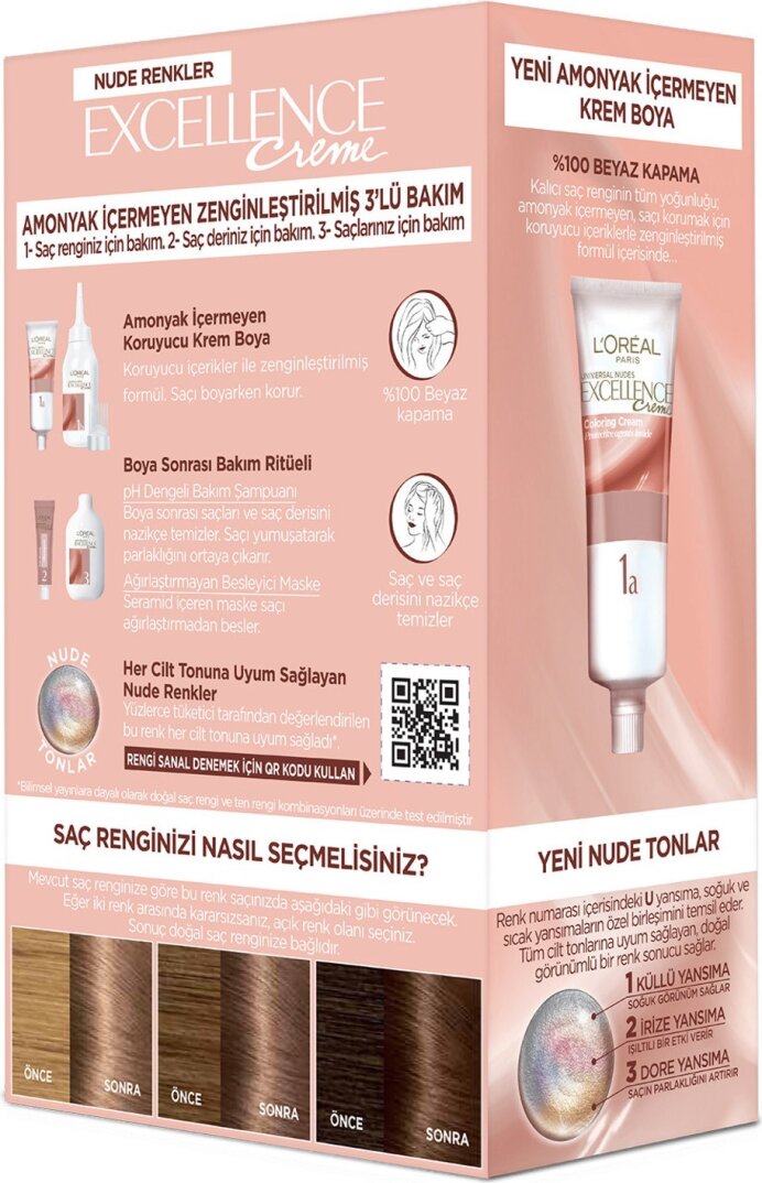 L'Oréal Paris L’oréal Paris Excellence Creme Nude Renkler Saç Boyası – 4u Nude Kahve - 3