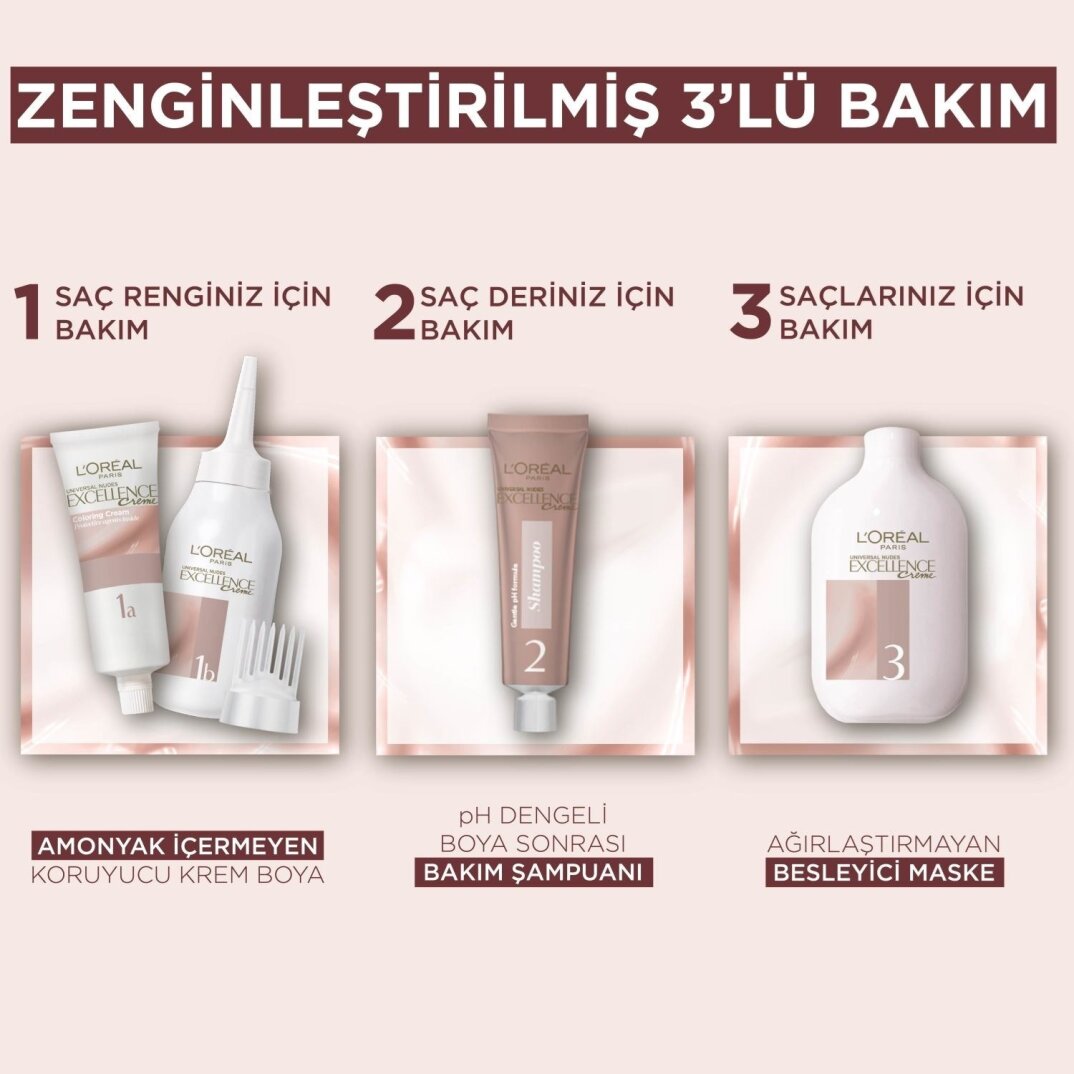 L'Oréal Paris L’oréal Paris Excellence Creme Nude Renkler Saç Boyası – 4u Nude Kahve - 5